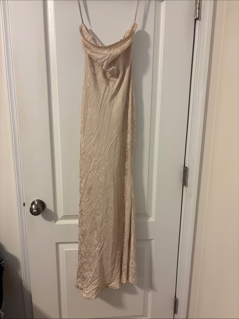 Princess Polly Champagne Satin Slip Maxi Dress
